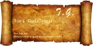 Turi Györgyi névjegykártya